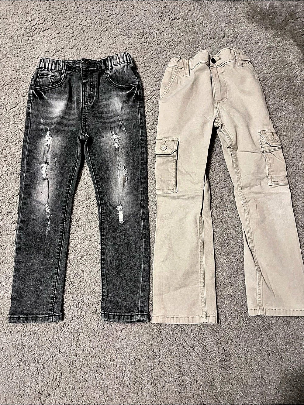 Kids Jeans 2-Pair Lot in Black & Beige